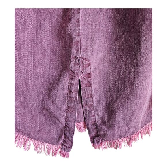 STANDARD GRACE M Boho Blouse On Off Shoulder Embroidered Frayed Hem Tencel 38" - Picture 9 of 11